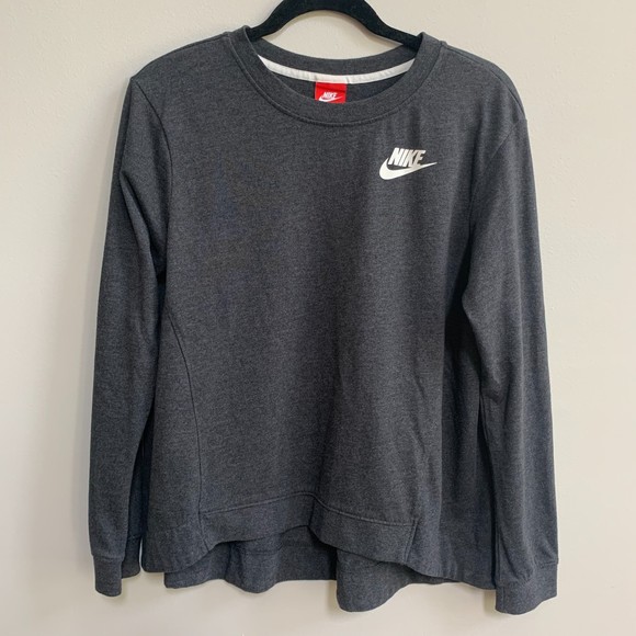 Nike Tops - Nike Sz Medium Women's Sportswear Gym Retro Crew Pullover Sweatshirt Gray